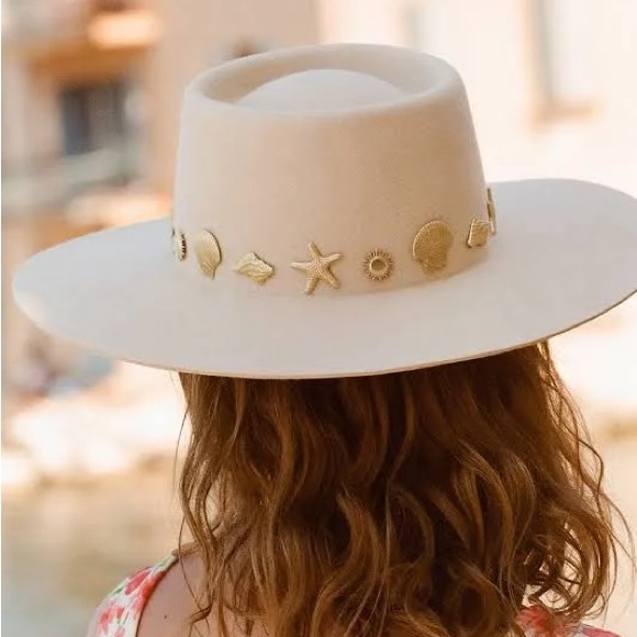 Lack of Color Seaside Boater Hat Ivory Medium 57cm Wide Brim - Picture 5 of 6